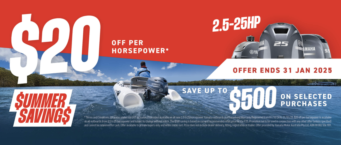 Summer Savings 2.5-25HP | Gold Coast Boating Centre