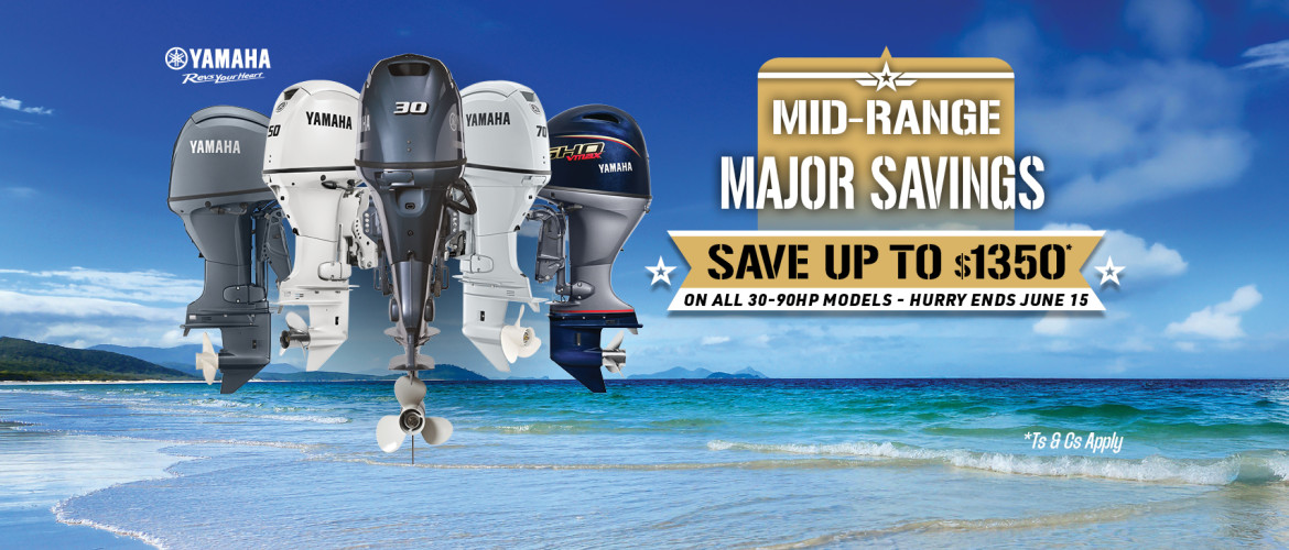 Save Up to $1,350 on Yamaha 30-90hp Outboards | Gold Coast Boating Centre